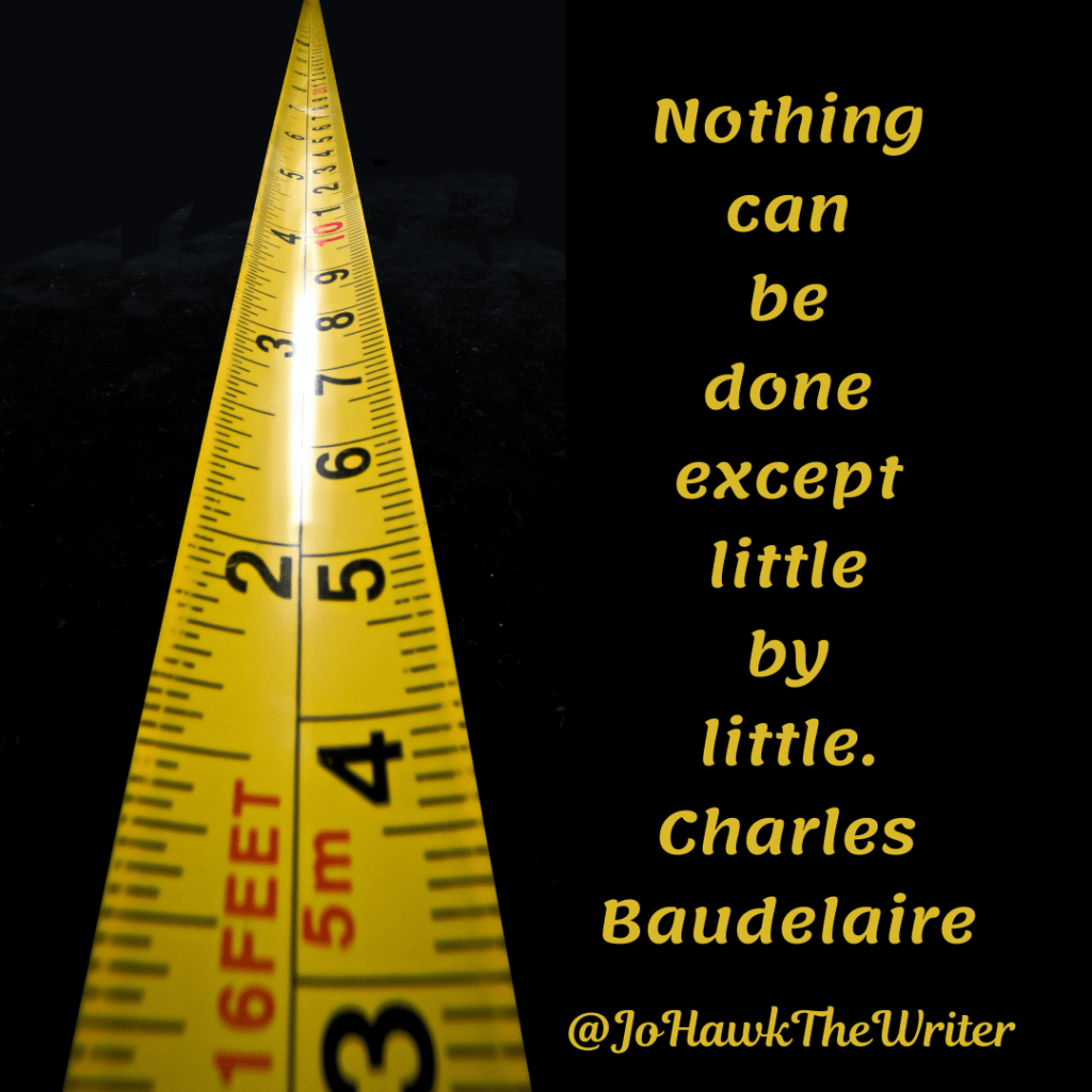 Nothing can be done except little by little. Charles Baudelaire